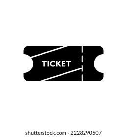 Ticket simple black vector flat