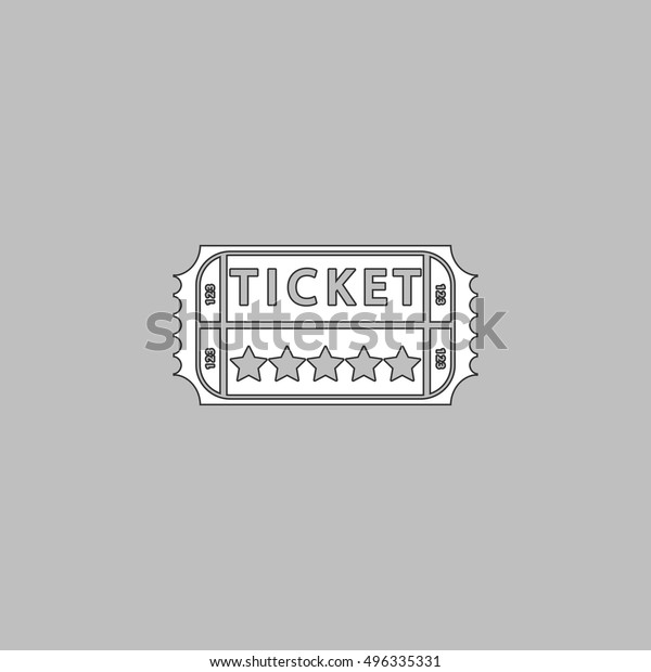 Ticket Simple Line Vector Button Thin のベクター画像素材 ロイヤリティフリー