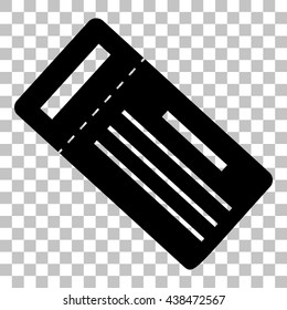 Ticket simple sign. Flat style black icon on transparent background.