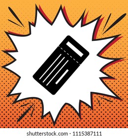 Ticket simple sign. Vector. Comics style icon on pop-art background.