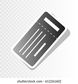 Ticket simple sign. Vector. New year blackish icon on transparent background with transition.