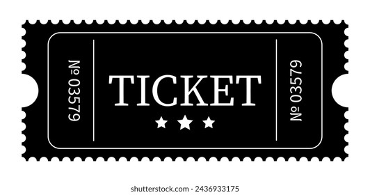 Ticket in simple style vector illustration isolated on white background