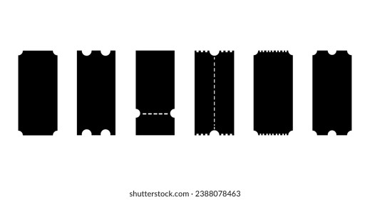 Ticket. Simple tickets set. Vector illustration