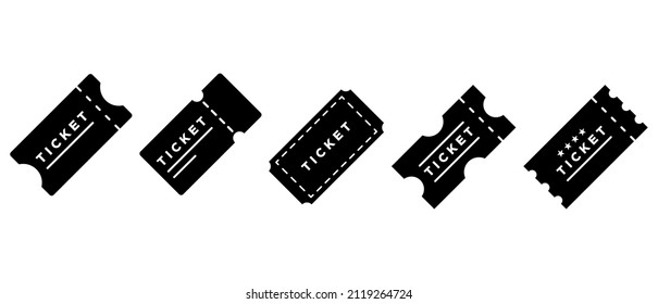 Ticket simple vector icon set. Ticket various format, vector illustration