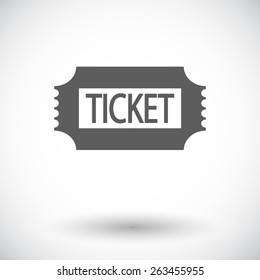 Ticket. Single flat icon on white background. Vector illustration.
