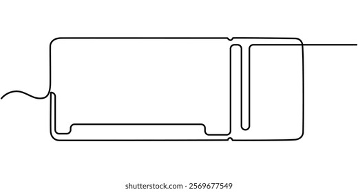 Ticket Single Line Icon, Concert or Movie Ticket, Continuous one line drawing cinema ticket. Vintage cinema ticket isolated on a white background. Vector illustration, Single continuous line drawing.