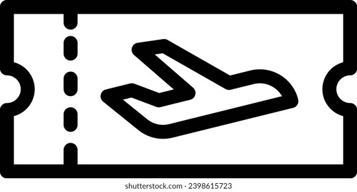 Ticket single vector line icon