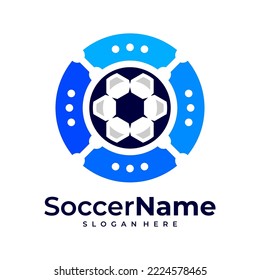 Ticket Soccer logo template, Football logo design vector