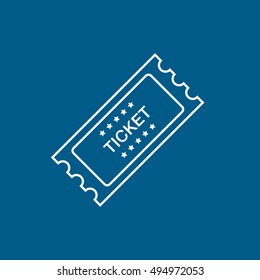 Ticket Sport Mach Line Icon On Blue Background