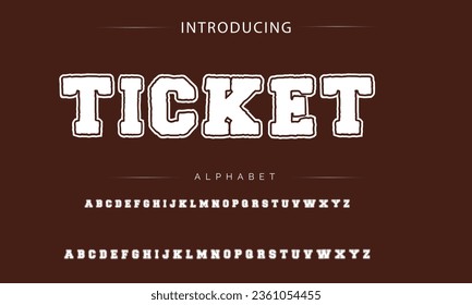 Ticket Sport Modern Italic Alphabet Font. Typography urban style fonts for technology, digital, movie logo design. vector illustration