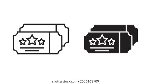 Ticket stub Filled flat icons set for apps and web ui designs.