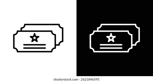 Ticket stub icon concept stroke on white background