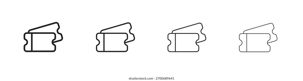 Design de linha de ícone de stub de tíquete. conjunto de ícones de vetor de linha fina.