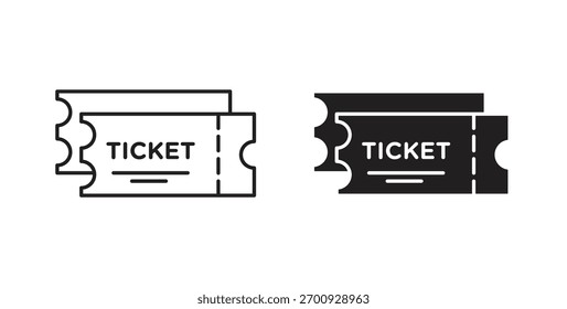Ticket stub icon line. eps 10 vector illustration