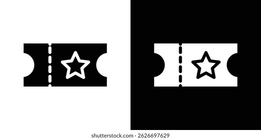 Ticket stub icon for logo web mobile app UI design.