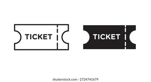 Ticket Stub Symbol einfache Vektorgrafiken in Schwarz, geeignet für Projekte