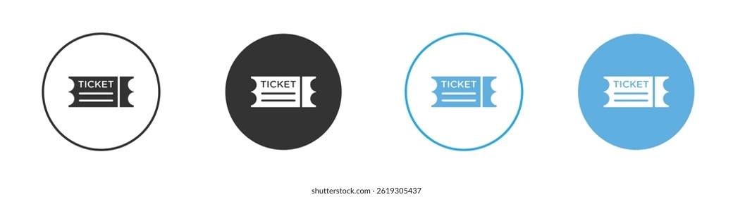 Ticket stub icon Vector Graphic set