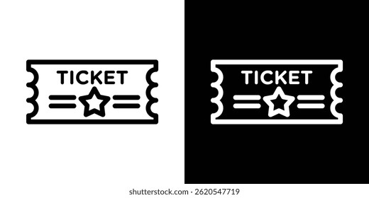 Vetor de ícone de stub de ticket, modelo de logotipo de ilustração em estilo moderno