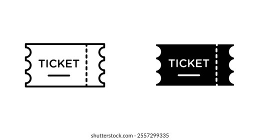 Ticket stub Icon vector. liner and flat style icons set.