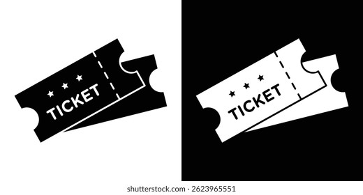 Vetor de ícone de stub de tíquete, ilustração de logotipo sólido, pictograma