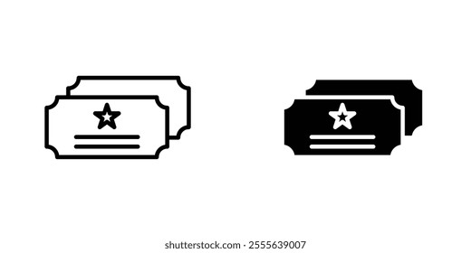 Ticket stub icons for app and websites.