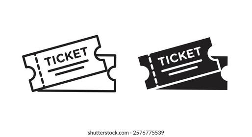 Ticket stub icons pack for ui designs