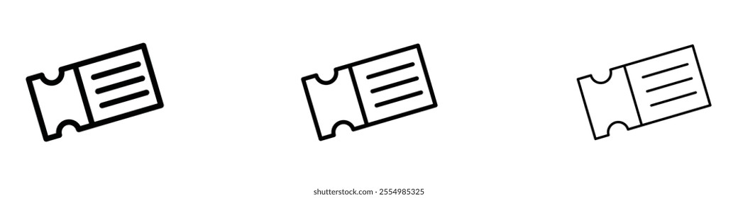 Ticket stub icons in tree different stroke sizes