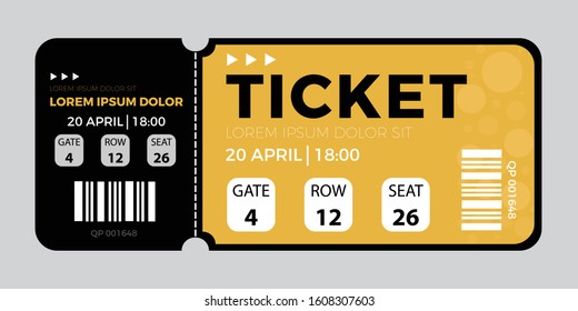 Ticket stub isolated on a background. Ticket icon vector illustration in the flat style.