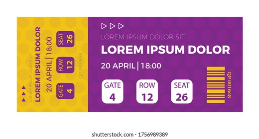 El boleto aislado en un fondo. Ilustración vectorial de icono de tickets en el estilo plano.  Cine retro o entradas de cine