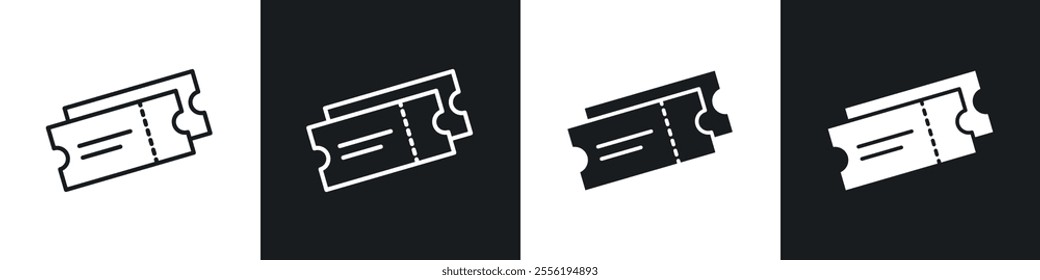 Ticket stub linear icon set for app, and web design.