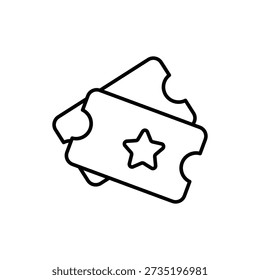 Ticket Stub vector icon stock illustration