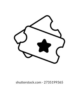 Ticket Stub vector icon stock illustration