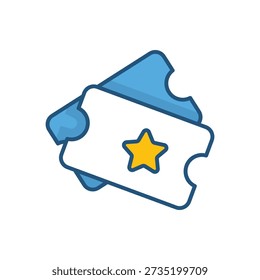Ticket Stub vector icon stock illustration