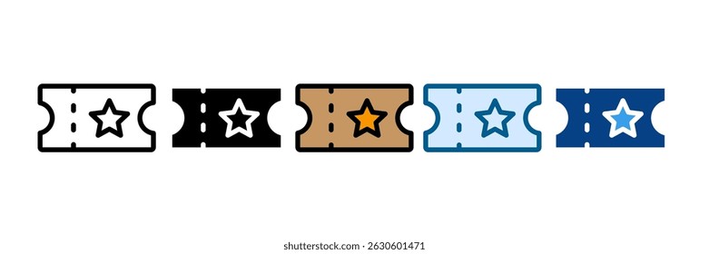 Ticket Stubs Icon Set Multiple Style Collection