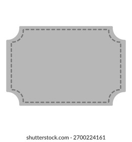 Quadro de estilo de tíquete com ilustração de borda costurada