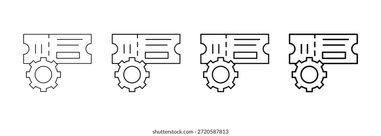 Iconos del sistema del boleto Vector fijado en diverso estilo de la línea del movimiento