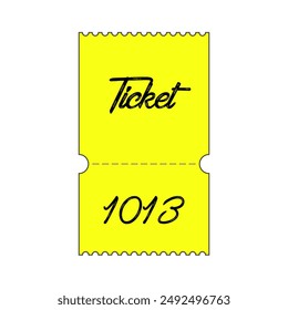 Ticket with tear-off part on white background