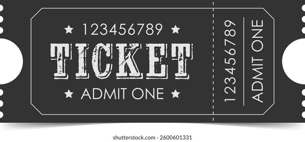 Ticket template. Admit one ticket design. Vector illustration.