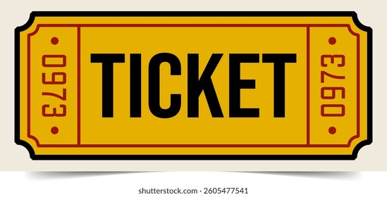 Ticket template. Admit one ticket design. Vector illustration.