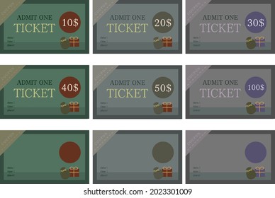 Ticket template material made of vector