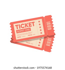 Ticket template in retro style. Vector illustration. 