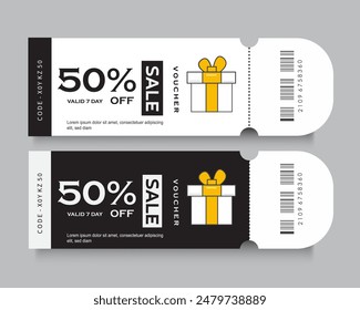 Ticket template for sale, voucher, offer, gift card, dicount