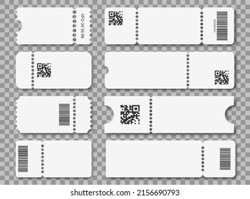 Ticket template set. Cinema, theater, concert and boarding tickets. Coupons for discounts and sales.