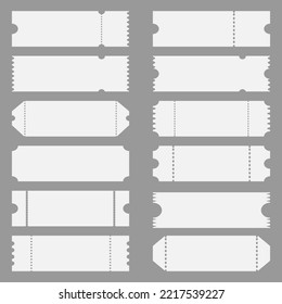 Juego de plantillas de tickets. Billete de cine o de teatro, cupón. Ilustración del vector