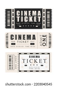 Ticket template set. Pass card design. Isolated on white background. Vector illustration.