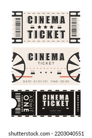 Ticket template set. Pass card design. Isolated on white background. Vector.