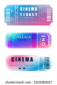 Ticket template set. Ready design for your business. Isolated on white background. Vector illustration.