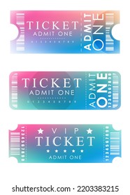 Ticket template set. Ready design for your business. Isolated. Vector.