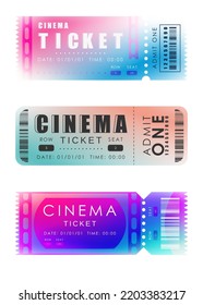 Ticket template set. Ready design for your business. Isolated on white background. Vector.