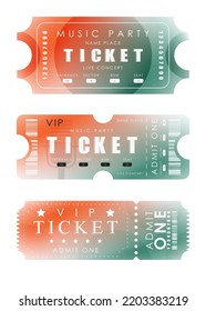 Ticket template set. Ready design for your business. Isolated. Vector illustration.